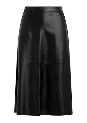 The Lori Faux Leather Midi-Skirt