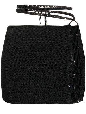 The Mannei Adaja crochet mini skirt - Black