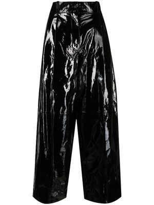 The Mannei Arda patent wide-leg trousers - Black