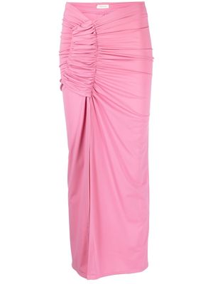 The Mannei asymmetric-design maxi skirt - Pink