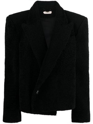 The Mannei Bert logo-embroidered double-breasted blazer - Black