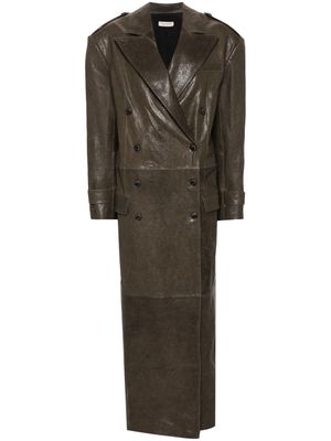The Mannei Copenhagen long leather coat - Brown