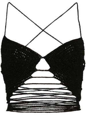 The Mannei crochet cropped top - Black