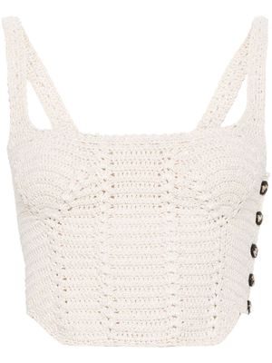 The Mannei crochet cropped top - Neutrals
