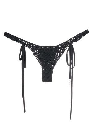 The Mannei crochet-knit bikini bottom - Black