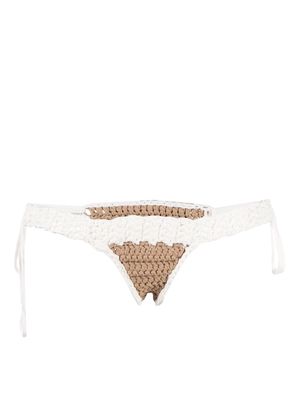 The Mannei crochet-knit bikini bottom - White