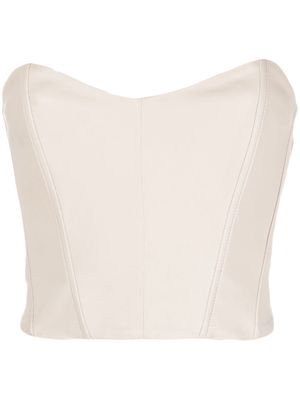 The Mannei cropped strapless leather top - Neutrals