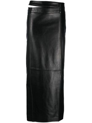 The Mannei cut-out leather maxi skirt - Black