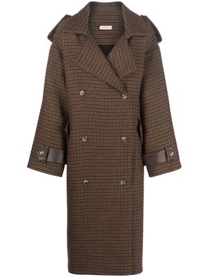 The Mannei double-breasted button-fastening coat - Brown