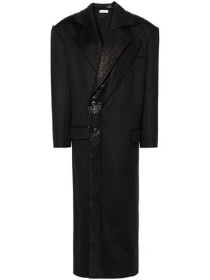The Mannei Dundee leather-trim coat - Black