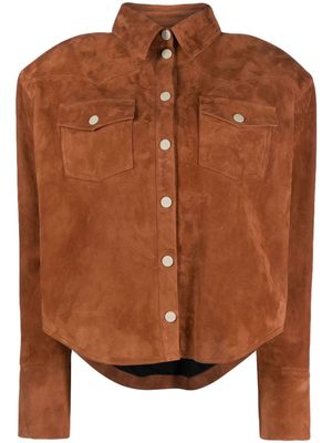 The Mannei Erskine button-up leather jacket - Orange