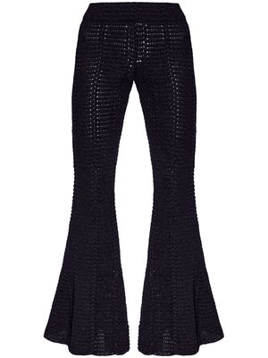 The Mannei Garonna crochet flared trousers - Black