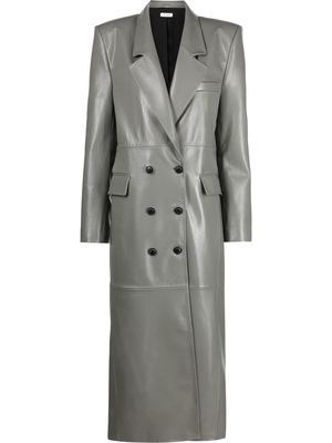 The Mannei Greenock double-breasted leather coat - Grey