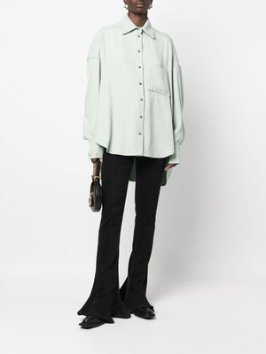 The Mannei high-low hem long-sleeve shirt - Green