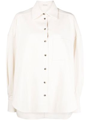 The Mannei high-low hem long-sleeve shirt - White