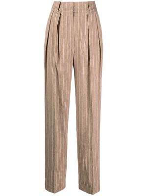 The Mannei high-waisted tapered trousers - Neutrals