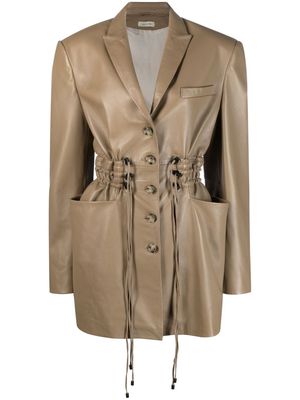 The Mannei Irbid leather blazer dress - Brown