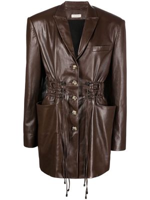 The Mannei Irbid leather minidress - Brown