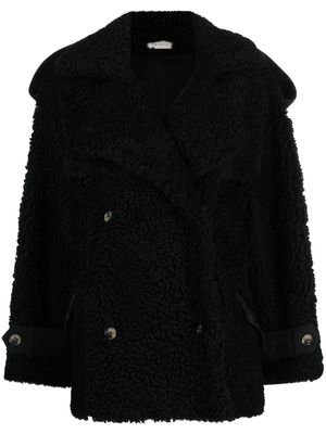 The Mannei Jordan double-breasted shearling coat - Black