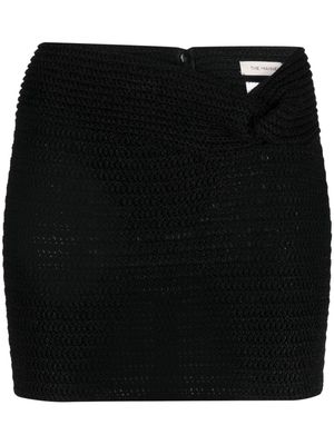 The Mannei Kaukaz knot-detail knitted miniskirt - Black
