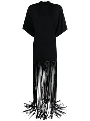 The Mannei leather-fringed T-shirt dress - Black