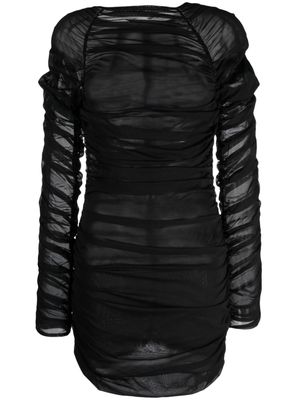 The Mannei Narikala semi-sheer ruched minidress - Black