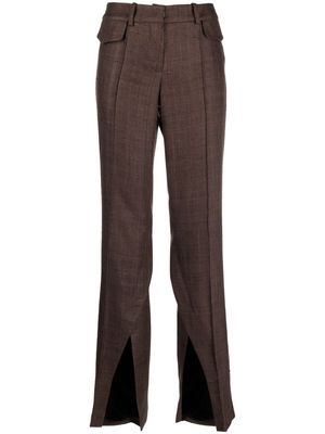 The Mannei Newport pleated flared trousers - Brown