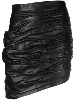 The Mannei Nitto asymmetric leather miniskirt - Black