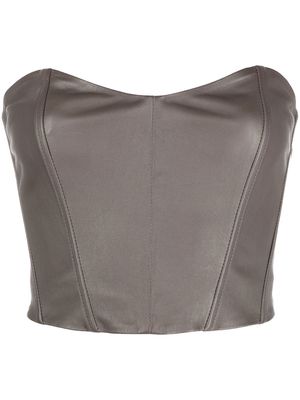 The Mannei Oviedo corset leather top - Brown