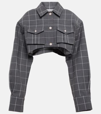 The Mannei Pavlle checked cropped cotton jacket