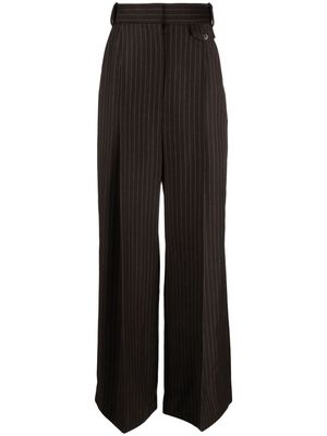 The Mannei pinstripe flared wool trousers - Brown