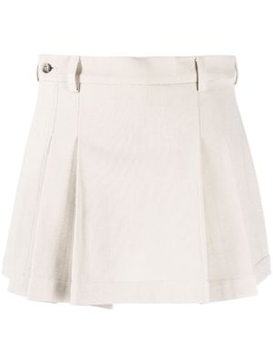 The Mannei pleat-detail mini skirt - Neutrals