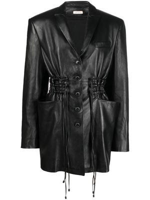 The Mannei ruched-detail single-breasted jacket - Black