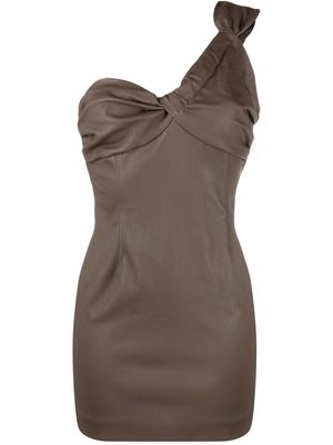 The Mannei Saint Pierre one-shoulder mini dress - Brown