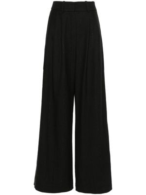 The Mannei side vented wide-leg trousers - Black