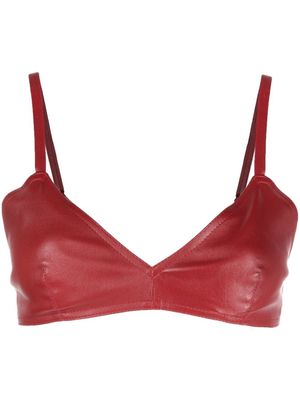 The Mannei Sierra leather cropped tank top - Red