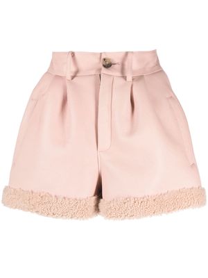 The Mannei Sovata high-waisted leather shorts - Pink