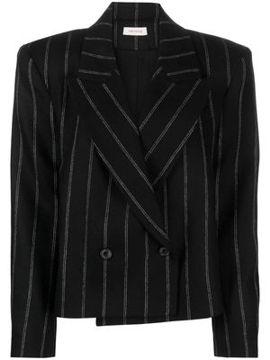 The Mannei striped double-breasted wool blazer - Black