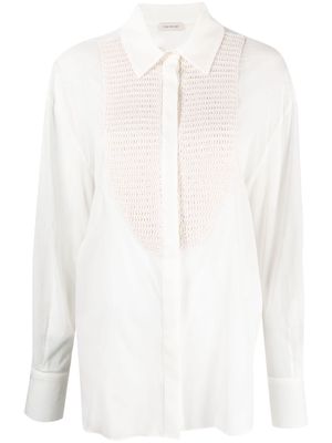 The Mannei Tebulos knitted-panel blouse - Neutrals
