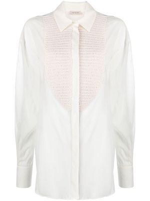 The Mannei Tebulos knitted-panel shirt - Neutrals