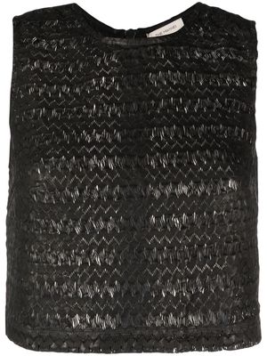 The Mannei Tenduli leather vest - Black