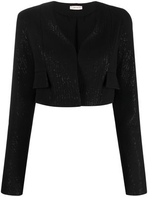 The Mannei Terras sequinned cropped blazer - Black