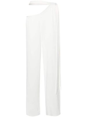 The Mannei tie-fastening palazzo trousers - White