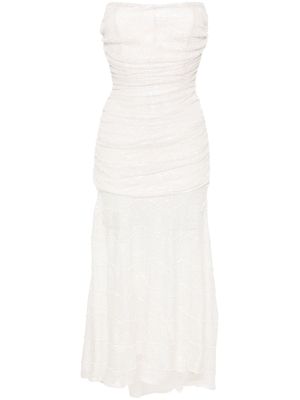 The Mannei Tromso sequined ruched midi dress - Neutrals