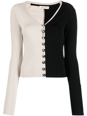 The Mannei two-tone V-neck cardigan - Black