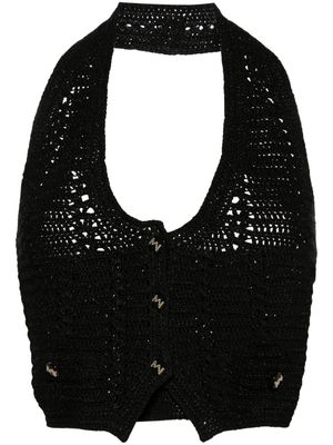 The Mannei Tya chunky-knit crop top - Black