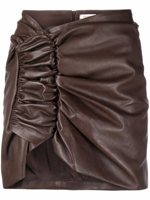 The Mannei Wishaw ruched mini skirt - Brown