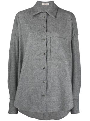The Mannei wool-blend long-sleeve shirt - Grey