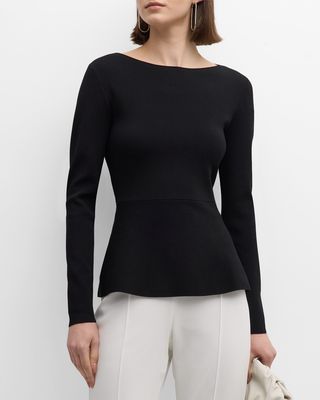 The Margaret Scoop-Neck Peplum Sweater