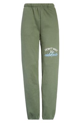 THE MAYFAIR GROUP Don't Wait to Celebrate Sweatpants in Sage Green